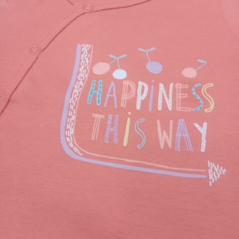 Alternative view of Βρεφικό ολόσωμο φορμάκι με Happiness Ροδί