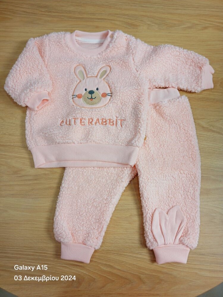 Βρεφικό Σετ Fleece Μπλούζα και παντελόνι "CUTE RABBIT" - Image 2